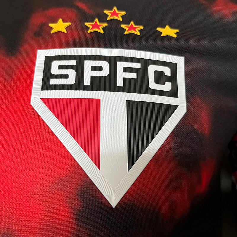 Camisa São Paulo Third 24/25 Jogador Vermelha e Preta