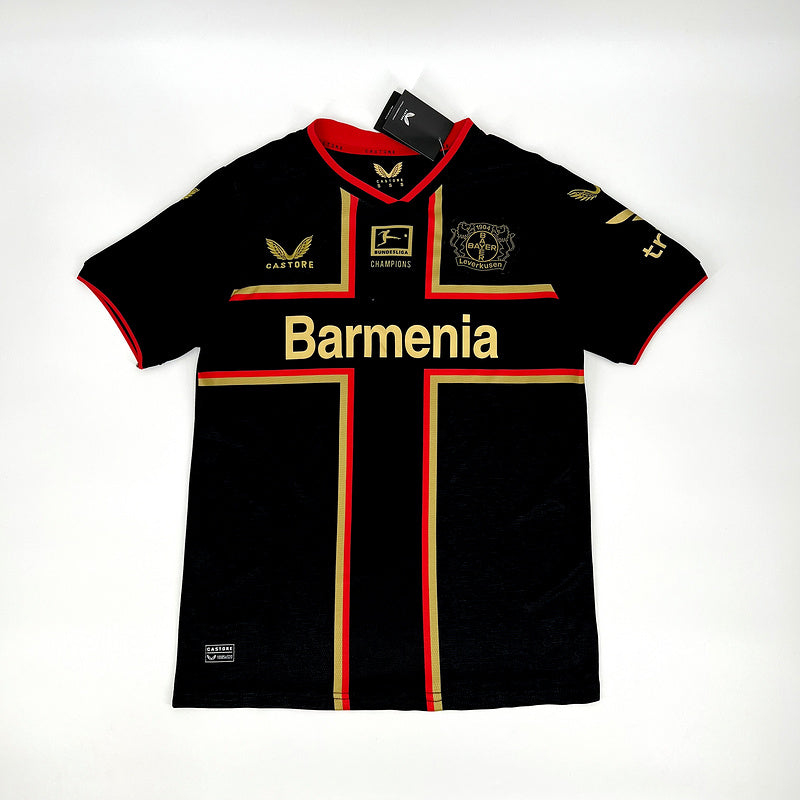 Camisa Bayer Leverkusen Especial 24/25 Torcedor Preta e Dourada