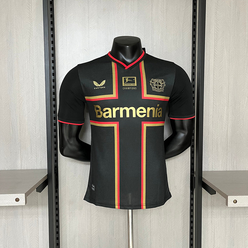 Camisa Bayer Liverkusen Especial 24/25 Jogador Preta e Dourada