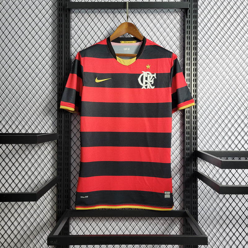 Camisa Flamengo Home 08/09 Retrô Preta e Vermelha