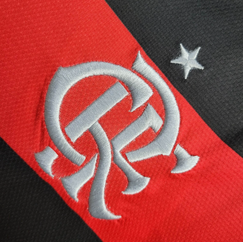 Camisa Flamengo Home Manga Longa 24/25 Torcedor Preta e Vermelha