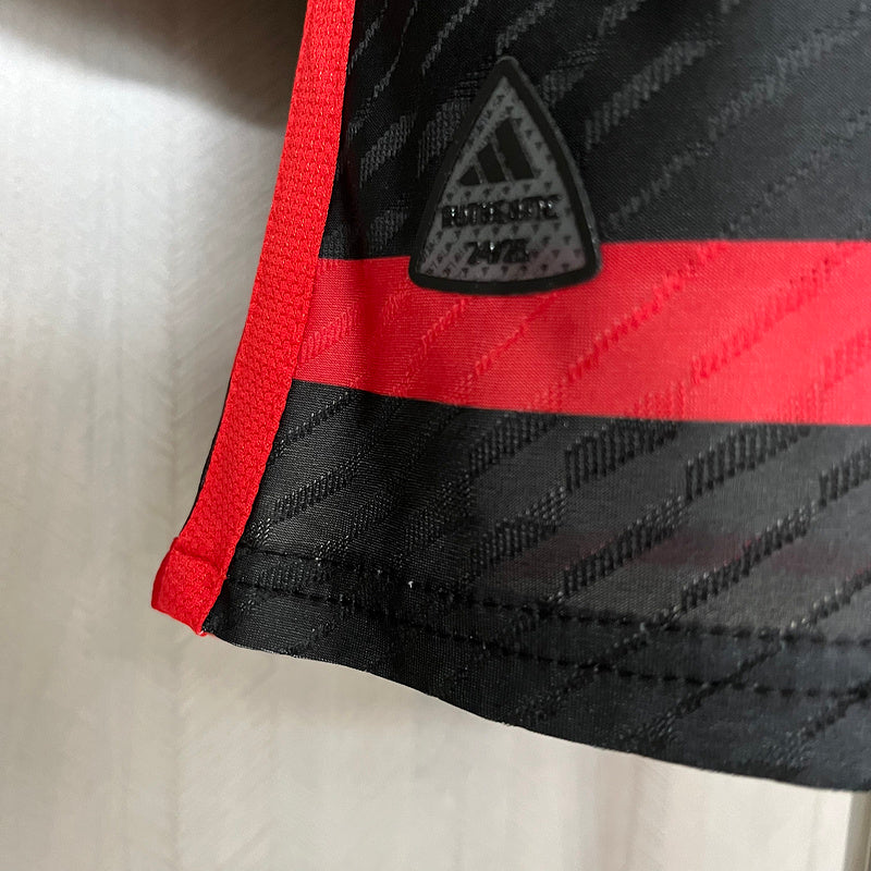 Camisa Flamengo Home Manga Longa 24/25 Jogador Preta e Vermalha