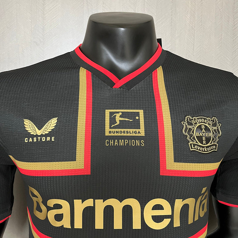 Camisa Bayer Liverkusen Especial 24/25 Jogador Preta e Dourada