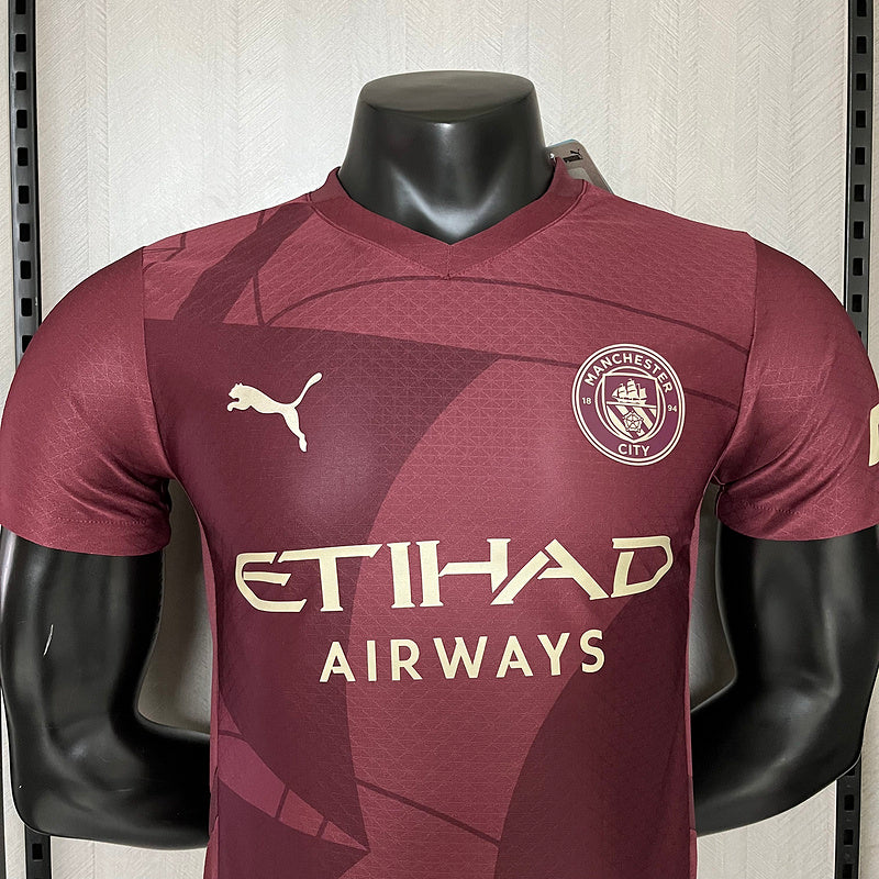 Camisa Manchester City Third 24/25 Jogador Vermelha