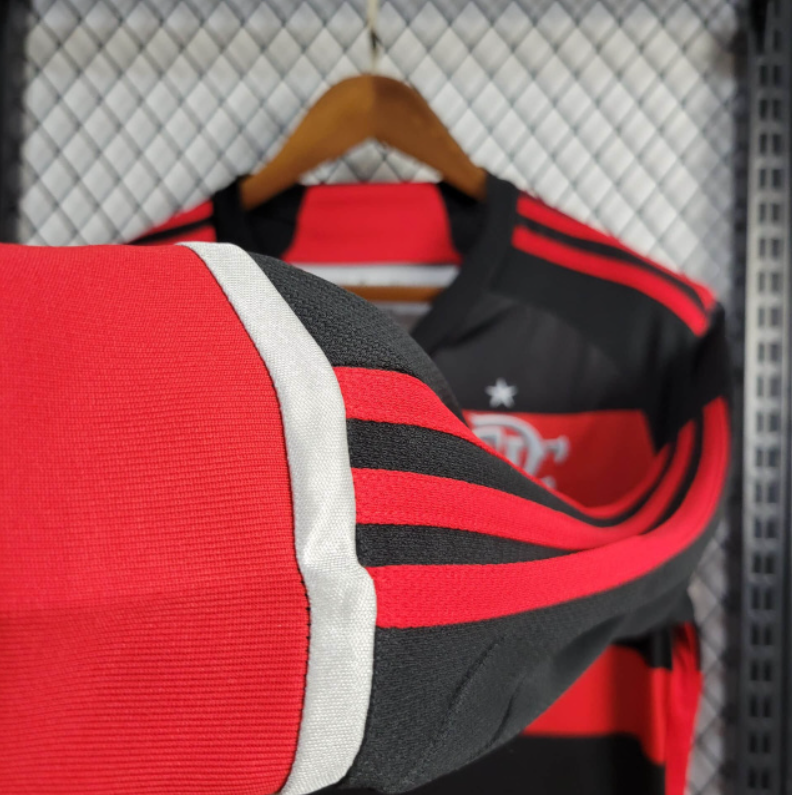 Camisa Flamengo Home Manga Longa 24/25 Torcedor Preta e Vermelha
