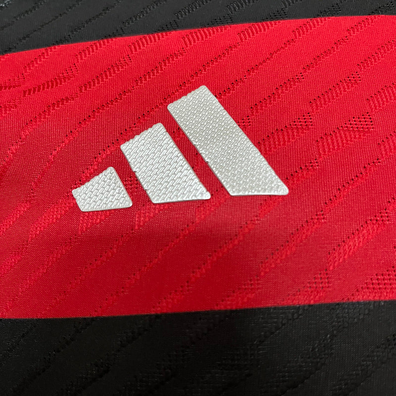 Camisa Flamengo Home Manga Longa 24/25 Jogador Preta e Vermalha