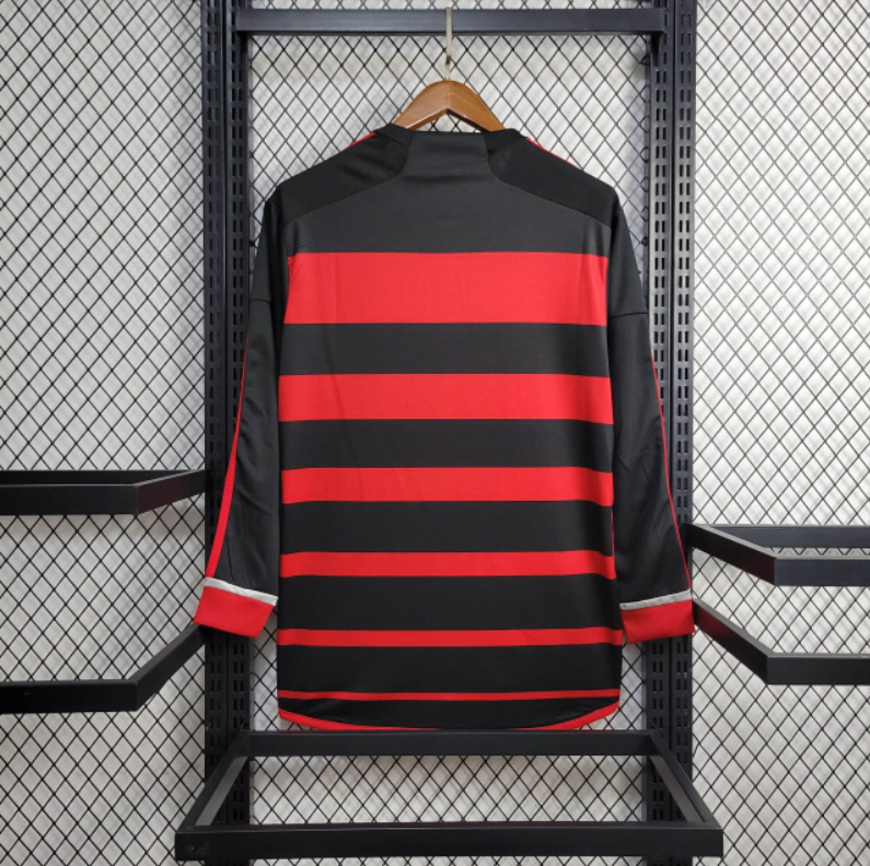 Camisa Flamengo Home Manga Longa 24/25 Torcedor Preta e Vermelha