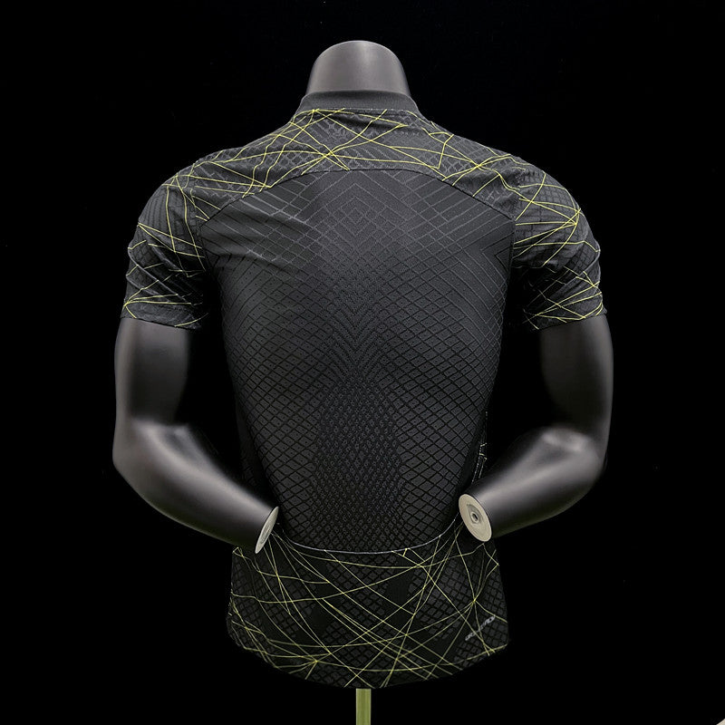 Camisa PSG Away 22/23 Jogador Preta Rabiscada