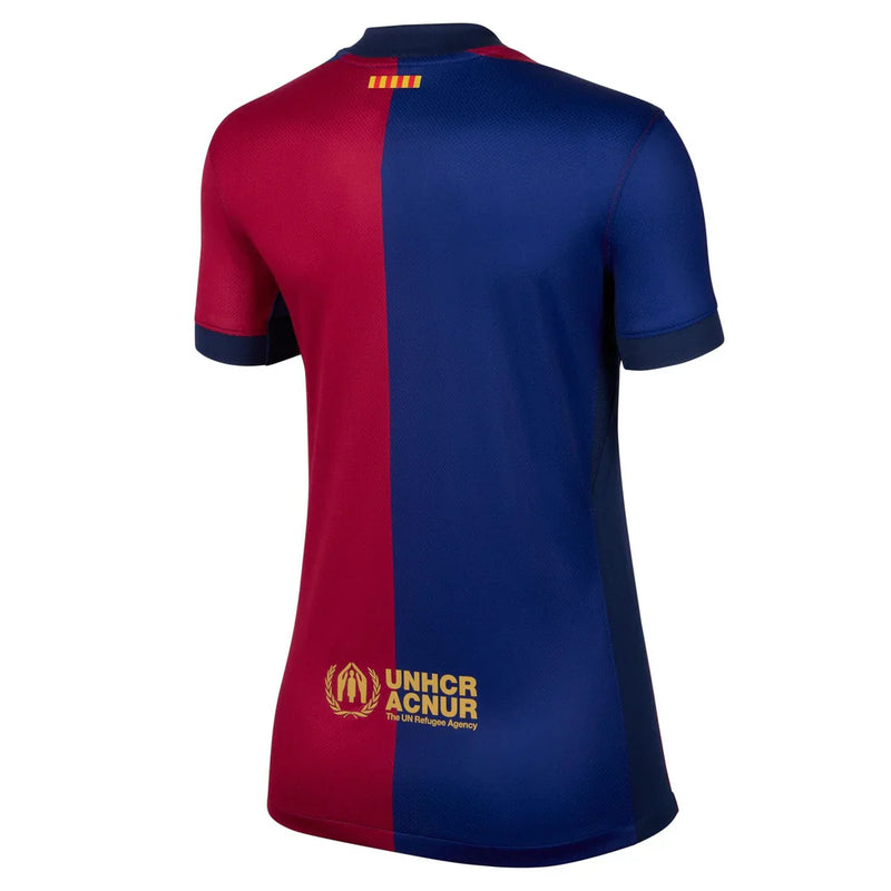 Camisa Barcelona Home 24/25 - Feminina Azul e Vermelha