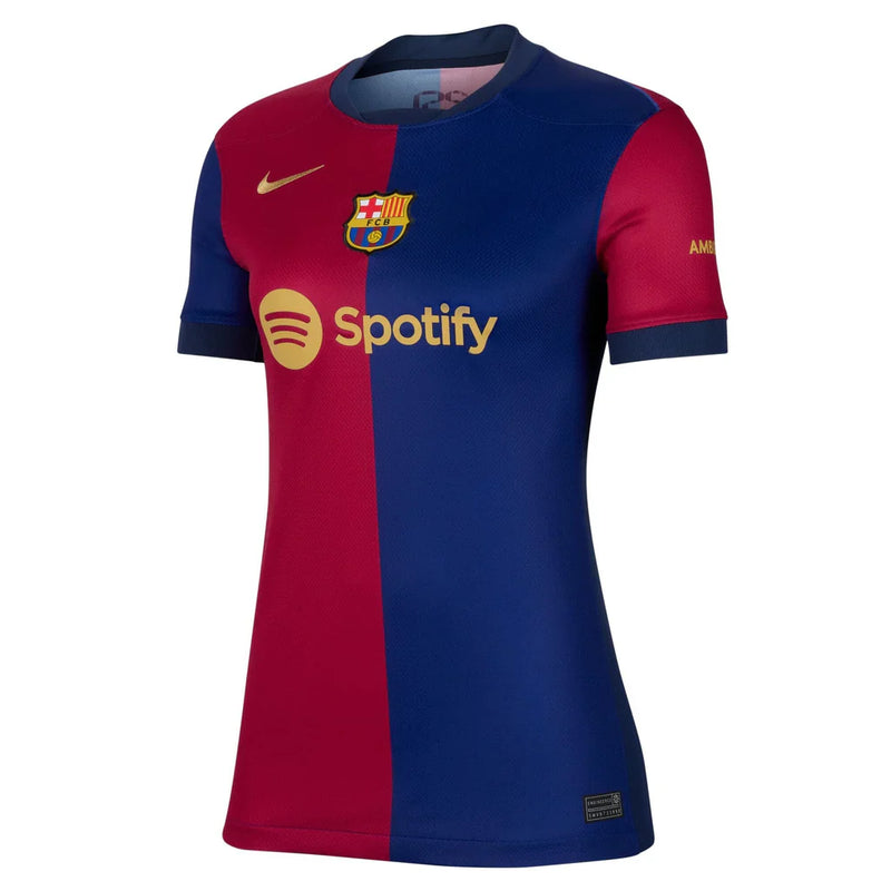 Camisa Barcelona Home 24/25 - Feminina Azul e Vermelha