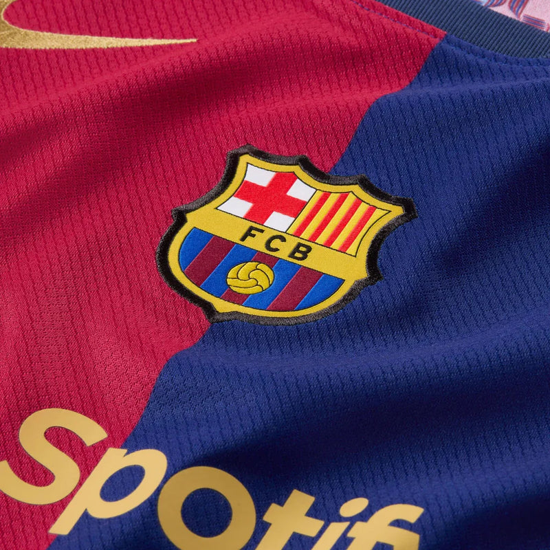 Camisa Barcelona Home 24/25 - Feminina Azul e Vermelha