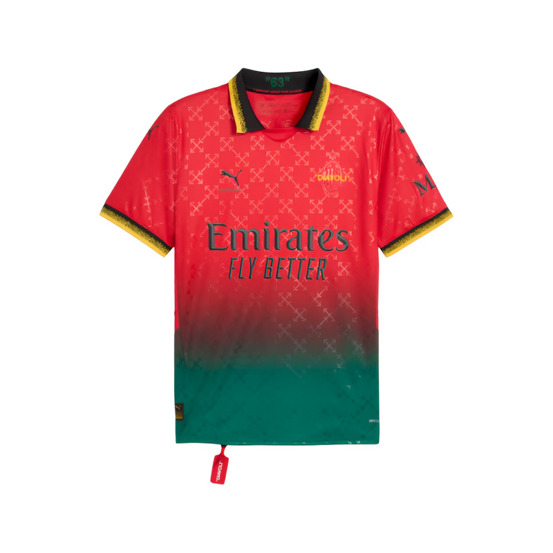 Camisa AC Milan Off-White 25/26 Torcedor Vermelha