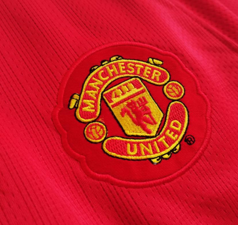 Camisa Manchester United Home 2007/2008 Retrô Manga Longa Vermalha