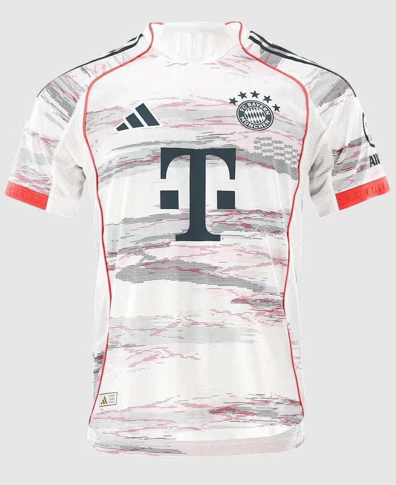 Camisa Bayern de Munique Away 25/26 Jogador Branca e Laranja