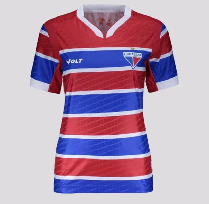 Camisa Fortaleza Home 25/26 Feminina Vermelha e Azul