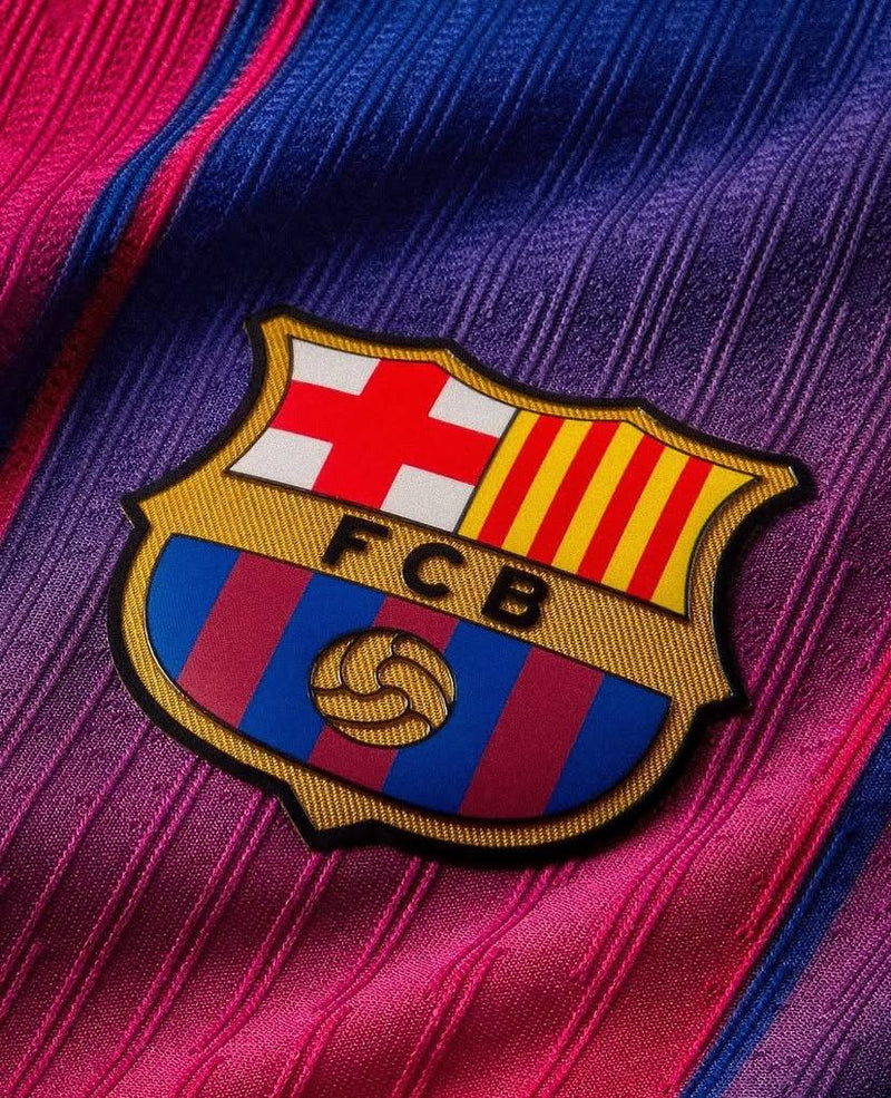 Camisa Barcelona Home 25/26 Jogador Azul e Vermelha