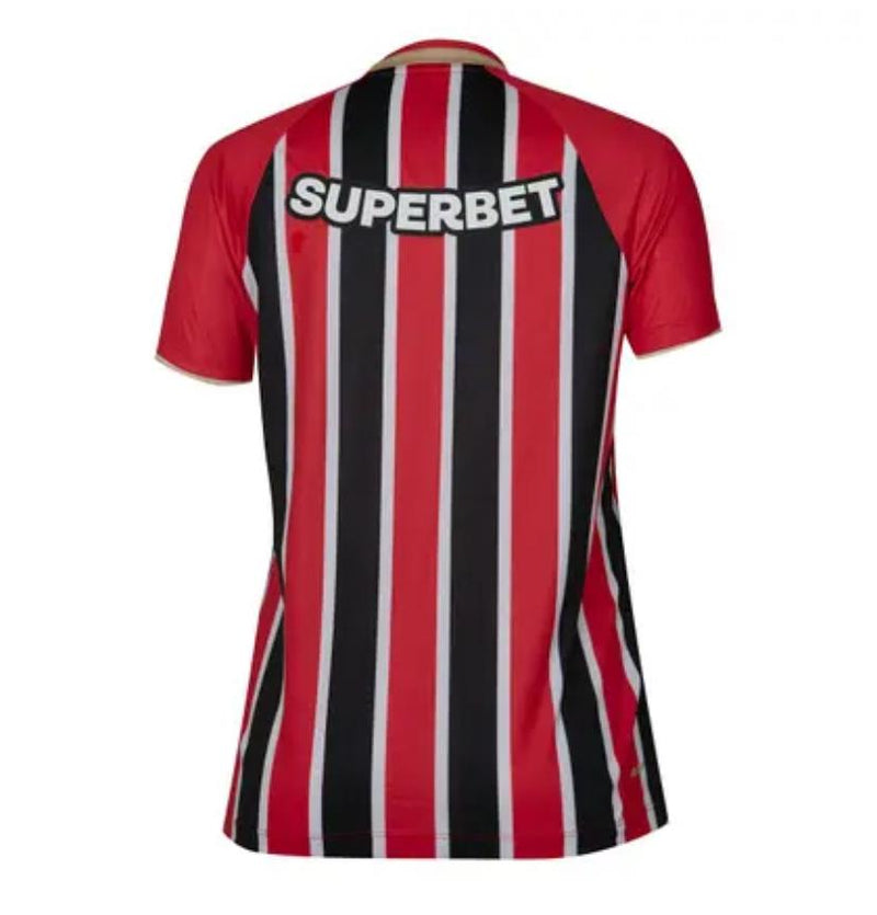 Camisa São Paulo Away 25/26 Feminina Vermelha e Branca