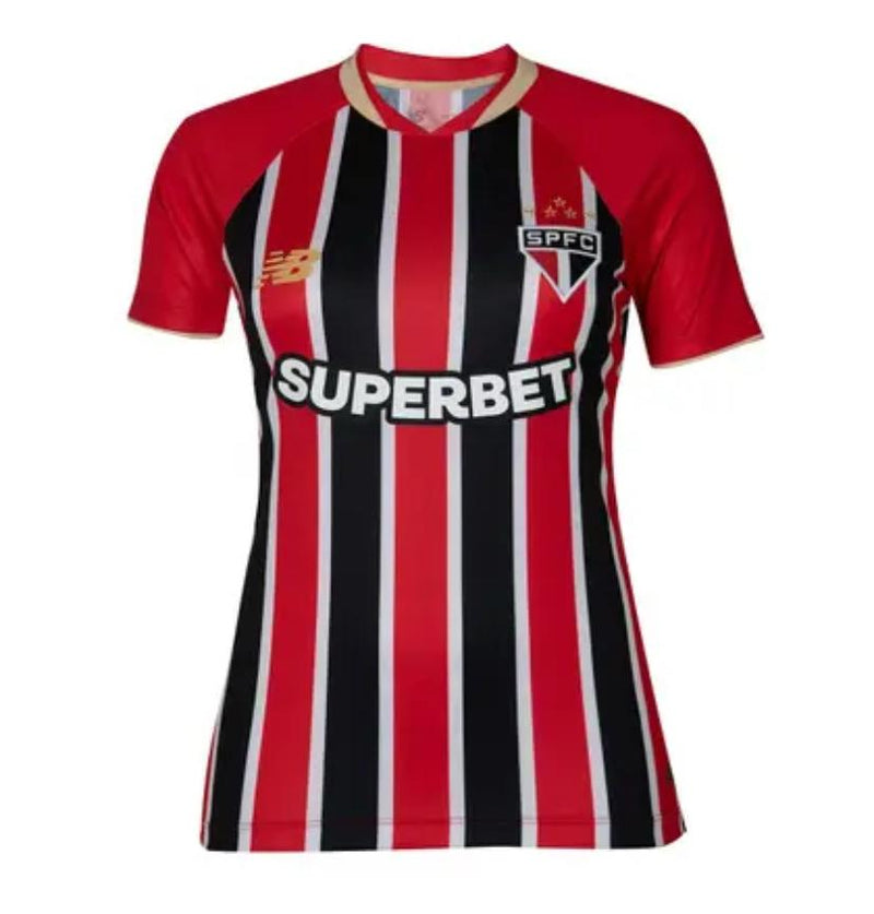 Camisa São Paulo Away 25/26 Feminina Vermelha e Branca