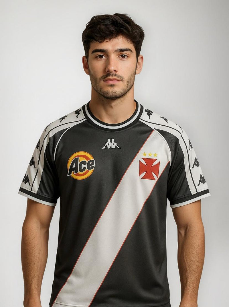 Camisa Vasco Home Retrô 2000 Torcedor Preta