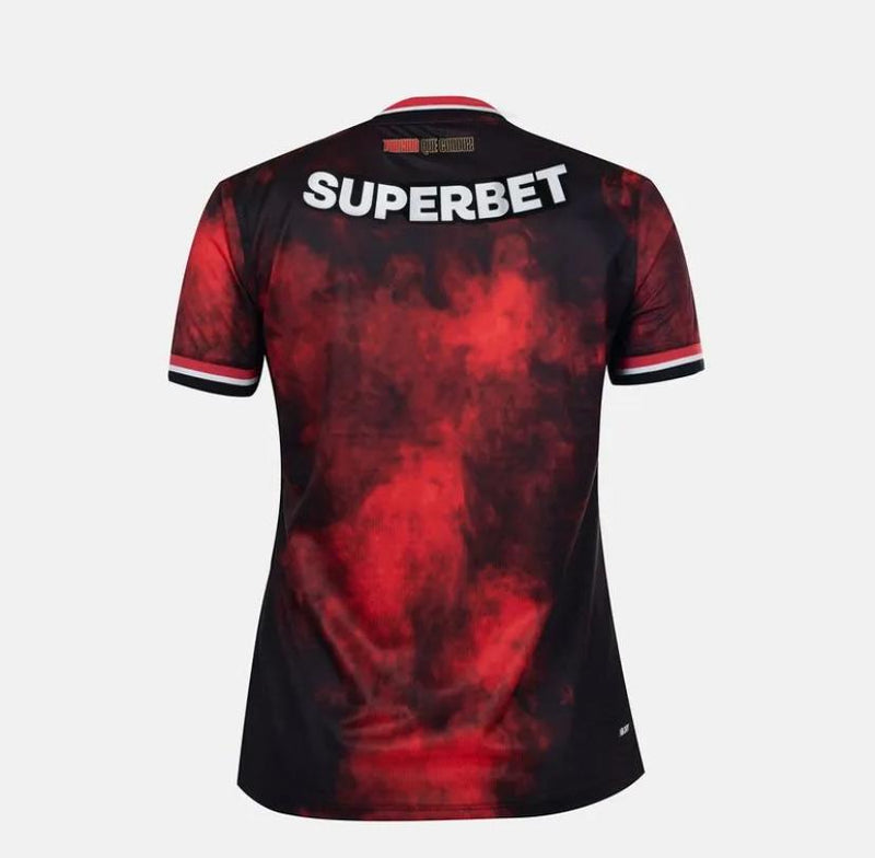 Camisa São Paulo Third 24/25 Feminina Vermelha e Preta