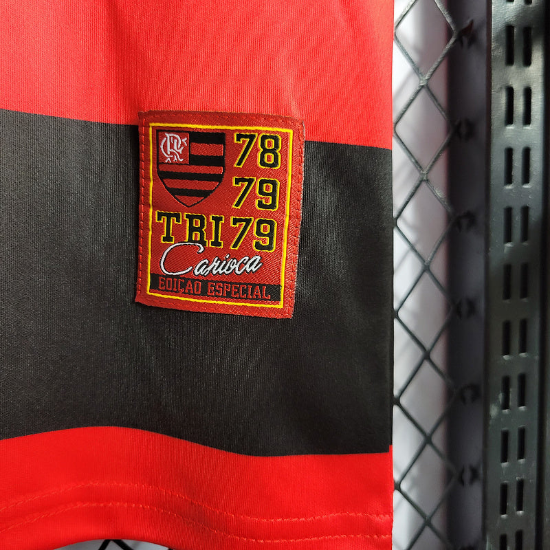Camisa Flamengo Home 78/79 Retrô Preta e Vermelha