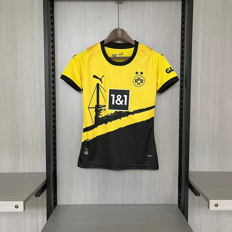 Camisa Borussia Dortmund Home 23/24 Feminina Amarela