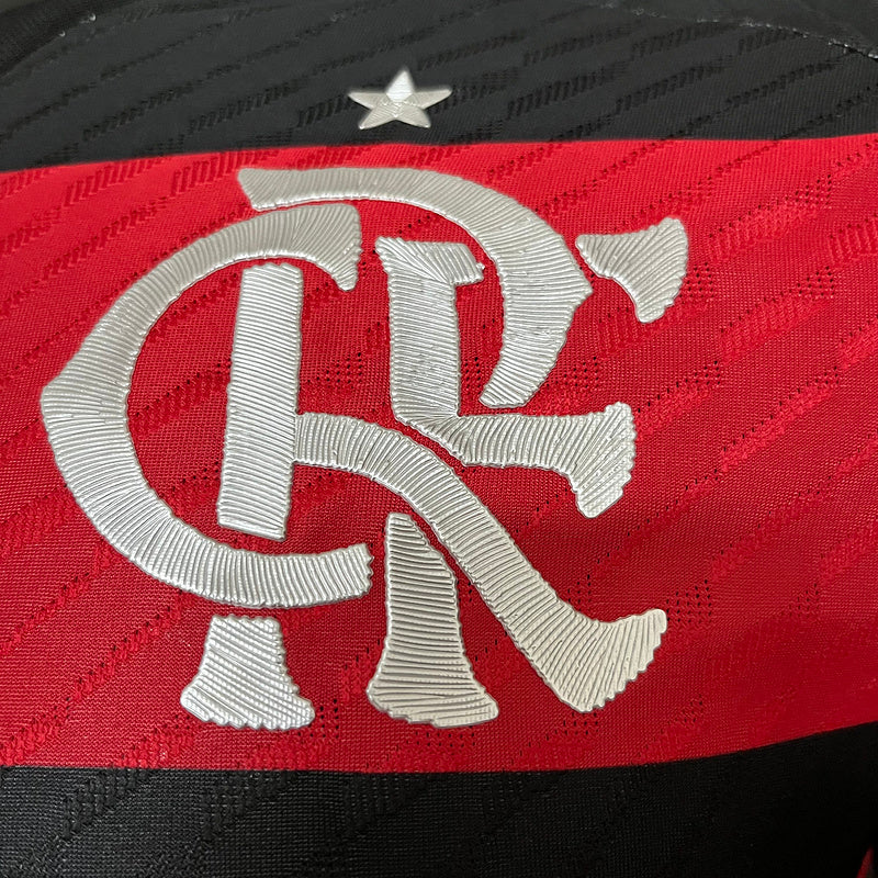 Camisa Flamengo Home Manga Longa 24/25 Jogador Preta e Vermalha