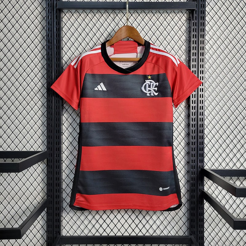 Camisa Flamengo Home 23/24 Feminina Preta e Vermelha