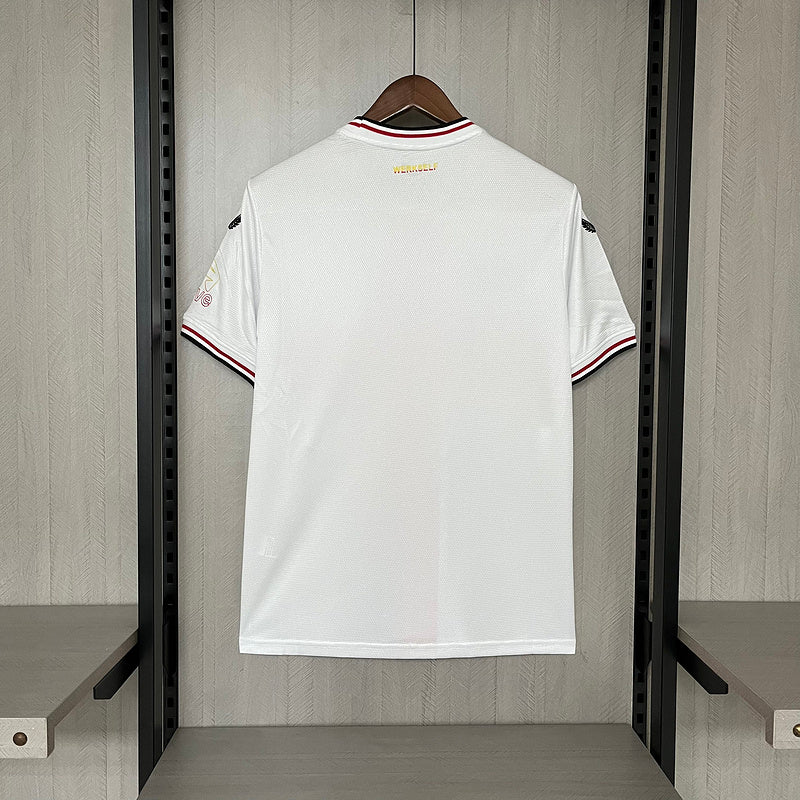 Camisa Bayer Liverkusen Away 24/25 Torcedor Branca e Vermelha