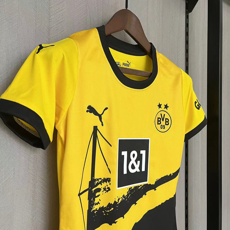 Camisa Borussia Dortmund Home 23/24 Feminina Amarela