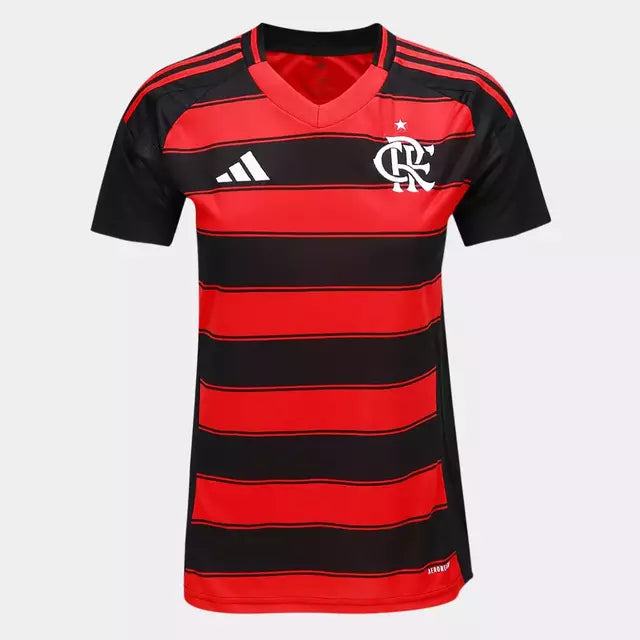 Camisa Flamengo Home 25/26 - Feminina Preta e Vermelha