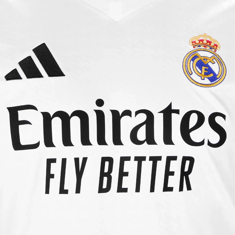 Camisa Real Madrid Home 24/25 Manga Longa - Torcedor Branca