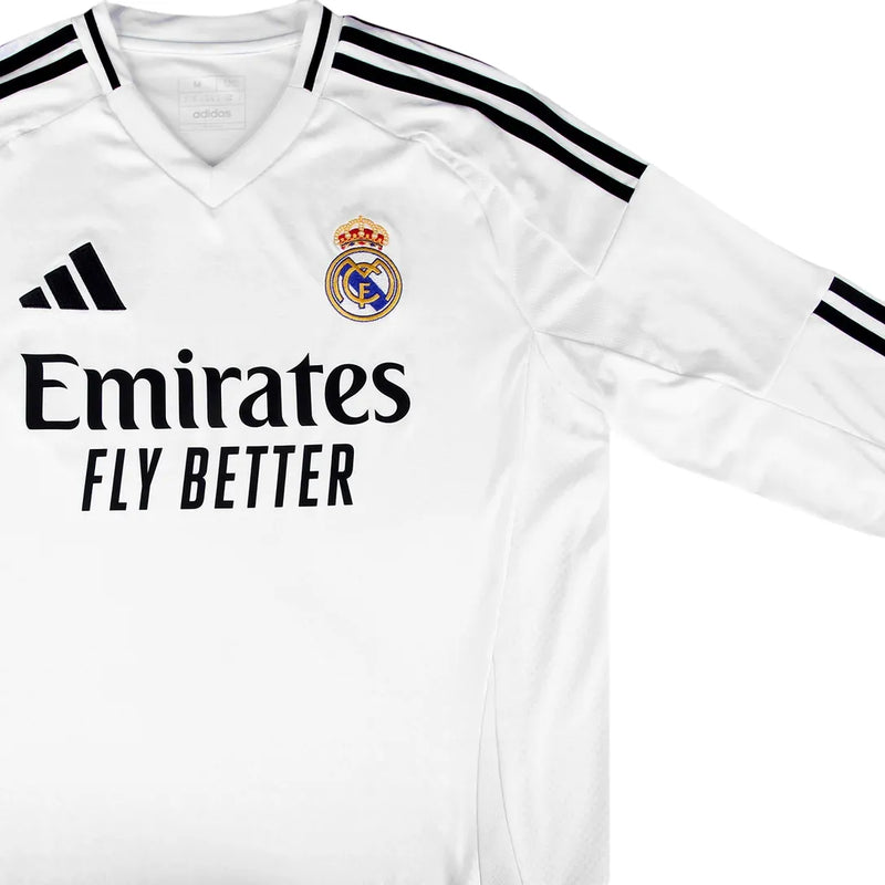 Camisa Real Madrid Home 24/25 Manga Longa - Torcedor Branca