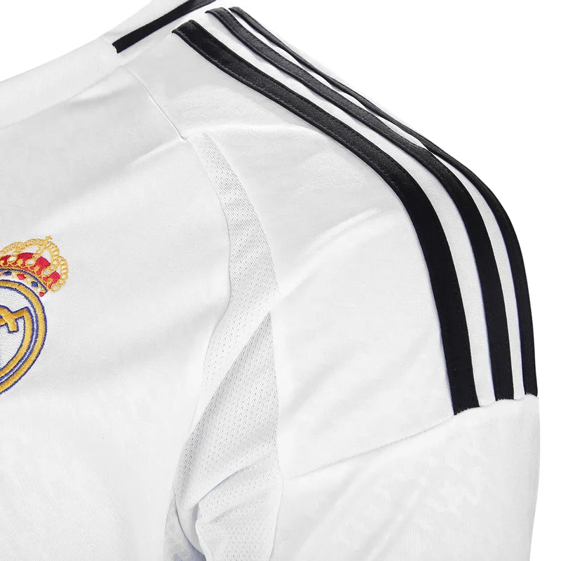 Camisa Real Madrid Home 24/25 Manga Longa - Torcedor Branca