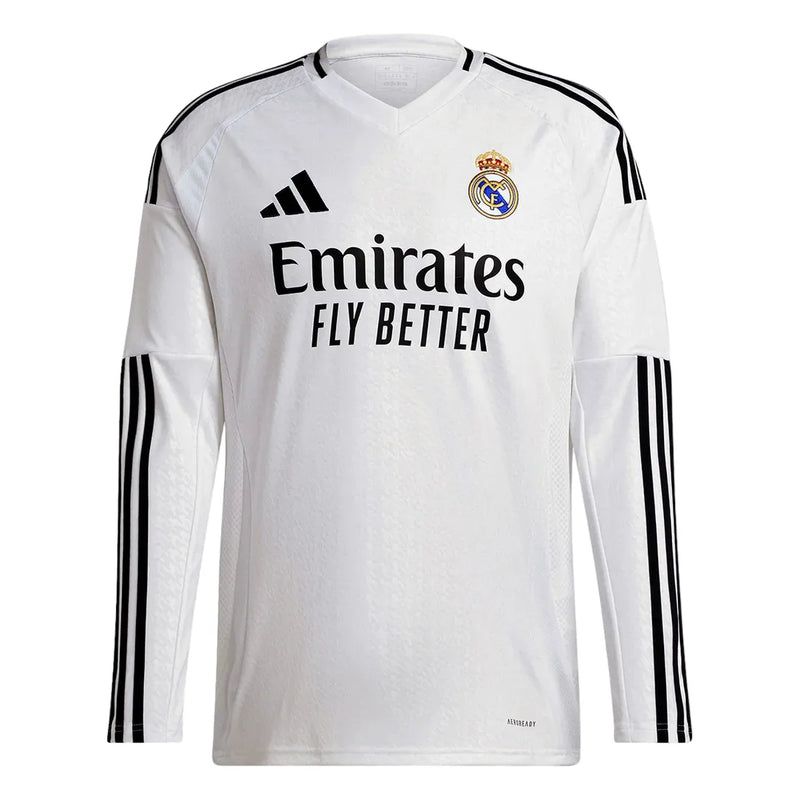 Camisa Real Madrid Home 24/25 Manga Longa - Torcedor Branca
